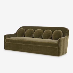 Canapé trois places minimaliste en tissu de style français avec design en rangée droite - Product Image 5