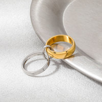 Bague empilable bicolore polyvalente en acier inoxydable plaqué PVD Joolim, étanche, tendance et robuste, pour la vente en gros
