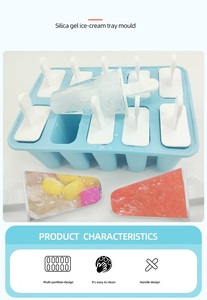 Bac à glaçons en silicone flexible sans BPA pour glaces maison et bâtonnets de crème glacée, pour congélateur de cuisine - Product Image 5