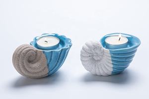 Candelabro de Cerámica Personalizado con Diseño de Conchas Marinas y Caracoles, Decoración para el Hogar, <span class=keywords><strong>Serie</strong></span> Mediterránea - Product Image 2