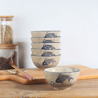 Vaisselle en céramique personnalisée 4.5 pouces bol à riz bol à soupe en porcelaine ensemble de bols en céramique japonais