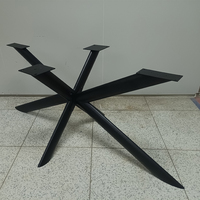 Usine En Gros Personnalisé Pieds De Table Pièces De Meubles Base En Métal KD Structure Fer Ovale Tube Moderne En Forme D'araignée Table À Manger Jambe