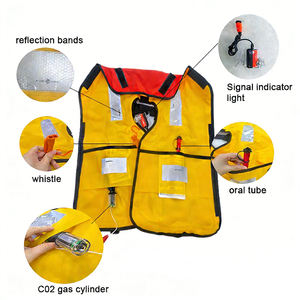 سترة نجاة قابلة للنفخ بغرفة مزدوجة معتمدة من <span class=keywords><strong>SOLAS</strong></span> بقوة 150 نيوتن للسلامة البحرية - Product Image 2