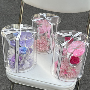 Xinkeda tùy chỉnh vòng rõ ràng <span class=keywords><strong>Acrylic</strong></span> Hoa Quà Tặng hiển thị hộp lưu trữ - Product Image 5