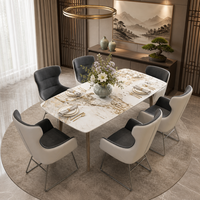 Table à manger de luxe à motif marbre, résistante à la chaleur, prête à la découpe, écologique, imperméable, confortable, mobilier de salle à manger