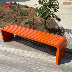 Bancs d'extérieur personnalisés en acier inoxydable coloré pour parcs, vente en gros de bancs métalliques résidentiels d'extérieur, sièges publics pour écoles - Product Image 1