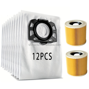 12 Bolsas de Aspiradora y 2 Filtros HEPA de Repuesto No. 2.863-314.0 para Karcher WD2 Plus WD3 WD3s KFI 357 SE4001 <span class=keywords><strong>SE4002</strong></span> - Product Image 1