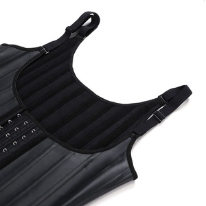 YiQun Gilet de sudation et de sport pour femme, avec logo personnalisé, 25 baleines en acier, en latex, style corset colombien, gaine amincissante - Product Image 3