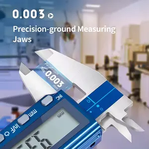 Dasqua Caliper elektronik anti air, alat pengukur Caliper Digital 0-6mm, kaliper elektronik anti air IP67 0-6 ", kaliper Digital 0-150mm