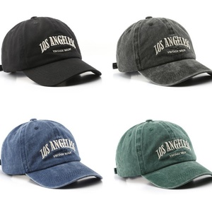 Washed Cotton Jersey Sporty Embroidered <b>Baseball</b> <b>Cap</b> for Unisex Outdoor American Vintage Style - Product Image 3