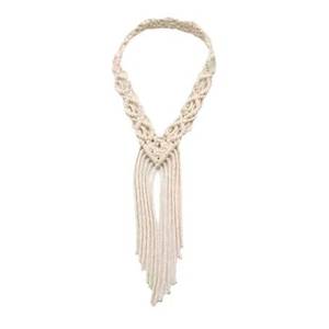 Bandeau bohème en macramé avec pompons, accessoire pour cheveux en coton fait main pour les mariées - Product Image 2