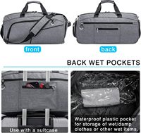 Sac de sport/yoga léger et résistant à l'eau, grande capacité, avec compartiment à chaussures, idéal pour les voyages et la gym