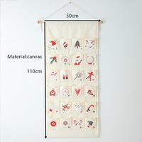 Großhandel Maßgefertigter Leinwand-Adventskalender zum Aufhängen 24-Tage-Countdown mit Taschen Adventskalender für Kinder Feiertagsdekoration
