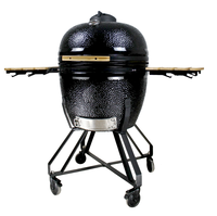 Auplex Premium Luxuriöser Kamado-Grill 27 Zoll 29 Outdoor-Küche Hochleistungs-Holzkohlegrill aus Keramik und Edelstahl mit Glasiertem Finish und Seitenfunktion