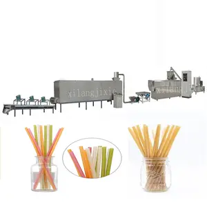 Parçalanabilir pirinç saman sofra makinesi pirinç pipet yapma makinesi yenilebilir pirinç pipet yapma makinesi gıda ekstrüzyon makinesi