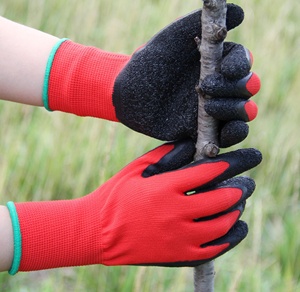 乳胶防皱手套 CE <span class=keywords><strong>EN388</strong></span> 防滑防皱手掌防水耐磨工作手套，带弹性袖口，适用于仓库 - Product Image 4