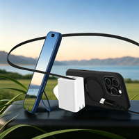 Cargador de Pared Rápido PD de 65W con Cable Retráctil, 2 Puertos USB-C y 1 Puerto USB-A, Protección OTP para Reloj Inteligente, Teléfono Móvil y Portátil