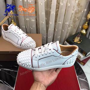 Chaussures de sport de luxe pour hommes, design chrétien, en cuir véritable de haute qualité, confortables, rétro, légères, Louboutins - Product Image 1