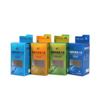 Boîte à médicaments pliable en matériaux recyclés avec fenêtre en plastique, gaufrage à chaud doré, pelliculage mat effet délavé