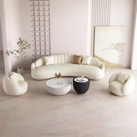 Canapé d'angle moderne en tissu courbé couleur crème, très confortable pour les petits appartements, les salons, les hôtels, les gymnases et les instituts de beauté