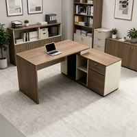 Bureau de direction moderne et contemporain, durable, assemblé, avec panneau extensible, en bois de luxe, pour la maison et le bureau