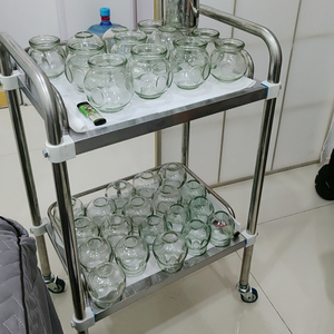 Chariot médical en acier inoxydable petit chariot mobile de stockage pour hôpital salon de beauté support d'hôpital mobile hôtel <span class=keywords><strong>restaurant</strong></span> approvisionnement - Product Image 6