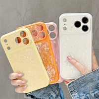 Coque de téléphone antichoc à motif brillant et pailleté avec grande fenêtre pour iPhone 17 Pro Max 17 16 15 14, couleur unie