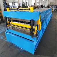 Máquina perfiladora de paneles de teja metálica de doble capa con control PLC, motor, bomba y rodamientos