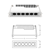 Projecteurs LED encastrés anti-éblouissement pour plafond, idéaux pour les salles d'exposition de musées et les galeries d'art
