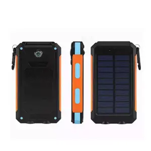 Waterproof 10000mAh Mobile Power Bank Solar Charger With Compass And LED light