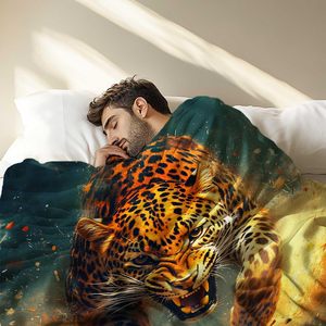 Cheetah Ném Chăn, Sống Động Rừng Phong Cách Động Vật Hoang Dã Chủ Đề Bộ Đồ Giường Leopard Thiết Kế, Mềm Lông Cừu Safari Động Vật Hoang Dã Trang Trí Nội Thất - Product Image 4