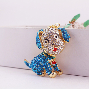 QYS Fashion Metal Dog Keychain Rhinestone Puppy <b>Bag</b> Charm Bell <b>Key</b> <b>Ring</b> Cute Animal Pendant for Women - Product Image 5
