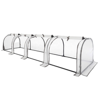 Serre personnalisée à 4 sections Mini Cloche de jardin Maison verte PE Mesh Cover Hoops Outil de jardinage d'hiver Cadre en métal Pression