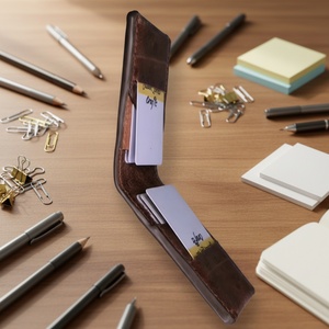 Boshiho Minimalist Genuine Leather Slim <b>RFID</b> Blocking Credit Card <b>Wallet</b> for Men Vintage Zipper Closure Multi-Function Holder - Product Image 2