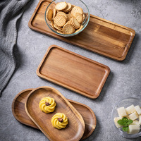Plateau de rangement en bois écologique de style japonais rétro, en forme de nuage irrégulier, pour pain, desserts, gâteaux, tasses à café et thé, usage domestique