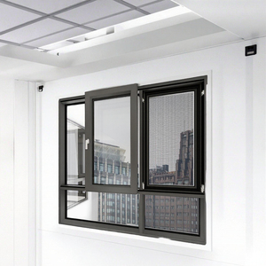 Ventanas Corredizas de Aleación de Aluminio con Rotura de Puente Térmico, Doble Acristalamiento de Vidrio Templado, Plegables Integradas de Acero Inoxidable, Modernas - Product Image 3