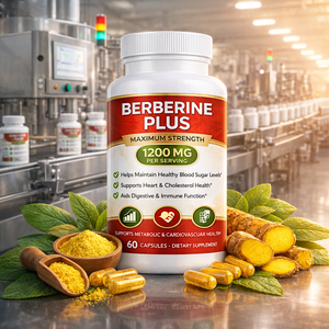 Kapsul Berberine Plus 1200mg Suplemen Pendukung Metabolisme Label Pribadi Pendukung Gula Darah dan Kolesterol - Product Image 1
