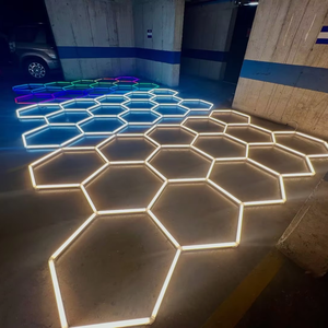 Hanyin thương mại RGB lưới lục giác <span class=keywords><strong>LED</strong></span> Đèn tổ ong cho xe chi tiết hội thảo cửa hàng cắt tóc và RGB hình lục giác nguồn ánh sáng - Product Image 1