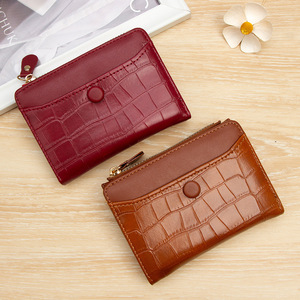 Personalized Women's Alligator Pattern Short Cover Wallet Zipper PVC Lining Multifunctional Simple Clutch <b>Coin</b> <b>Purse</b> - Product Image 2