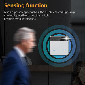 Interruptor de iluminación de pared inteligente estándar de la UE, aplicación de Control remoto, pantalla de nombre LED, Panel táctil de cristal, interruptor de temporizador Tuya ZigBee <span class=keywords><strong>Alexa</strong></span> - Product Image 4