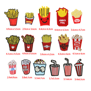 Offre Spéciale Donut Biscuit Biscuits Boissons Chips <span class=keywords><strong>Popcorn</strong></span> Pizza Hamburger Cupcake Gâteau Conception Fer sur Broderie Patchs Alimentaires - Product Image 3
