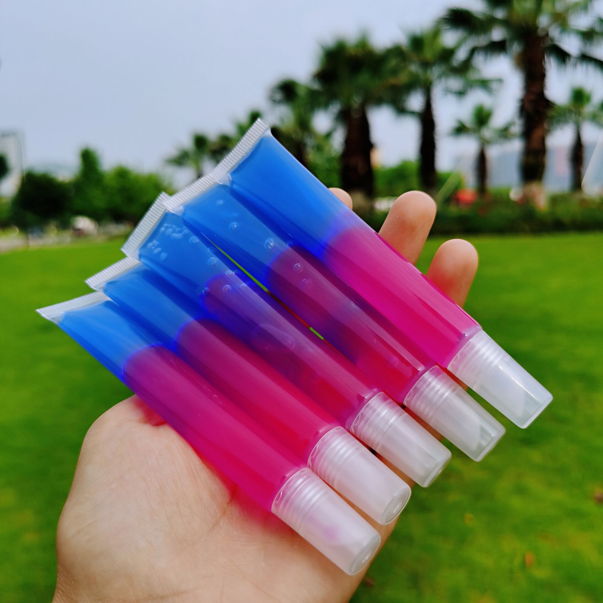 Blue and pink