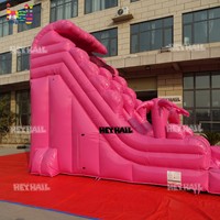 Toboggan aquatique gonflable commercial de qualité commerciale rose, fabrication sur mesure, prix, avec piscine pour les fêtes d'adultes