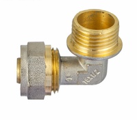 Raccords de tuyauterie à compression en laiton PEX-B 16-20mm 1/2 \ "& 3/4 \" Filetage NPT femelle/mâle Té coudé plaqué et raccords