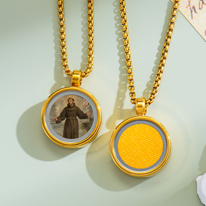 Giveluck St. Francis của assisi 3D Cameo Mặt dây chuyền với cứu trợ động vật, vị thánh bảo trợ của sinh thái & huy chương Hòa Bình cho những người yêu thiên nhiên - Product Image 1