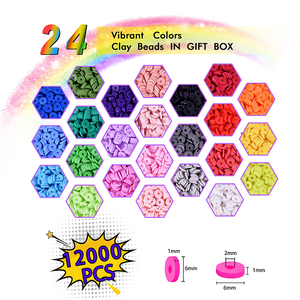 Kit de fabrication de bijoux DIY de haute qualité avec perles en argile polymère de 6 mm en 24 couleurs, perles en céramique et perles en porcelaine - Product Image 4