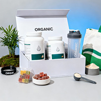 Botellas cortas de cuidado de la salud en polvo personalizadas, caja contenedora de tarros, suplementos de bebidas, embalaje de alimentos, diseño moderno Premium