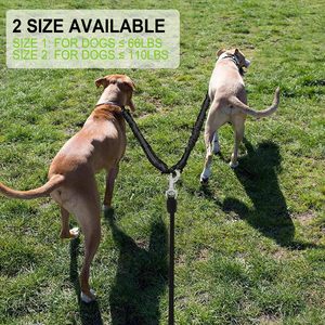 Correa de perro doble giratoria de 360 grados de alta calidad con cuerda elástica reflectante y sistema de freno de bloqueo rápido - Product Image 3