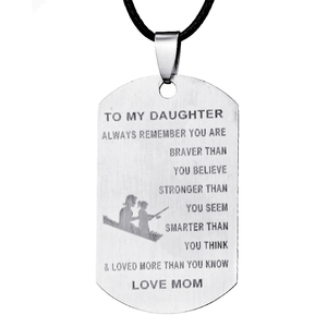 Collar con Colgante Geométrico Clásico <span class=keywords><strong>de</strong></span> Acero Inoxidable Plateado, ZRM Fashion, MY DAD MY SON MY MOM, Cadena <span class=keywords><strong>de</strong></span> Cuerda, Joyería Familiar <span class=keywords><strong>de</strong></span> Amor - Product Image 3