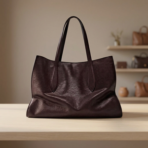 Pochette décontractée pour femme en cuir de buffle 100% original BS International, pliable, légère, capacité 3L+, fermeture éclair étanche - Product Image 4